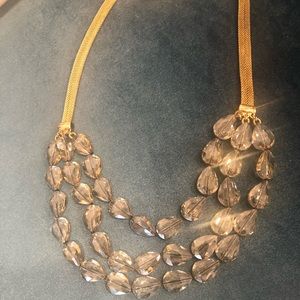 Anthropologie Crystal Gold necklace, NWT!